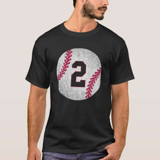 Baseball Player 2d Birthday Baseball Jersey 2 Yea T-shirt (Voorkant)