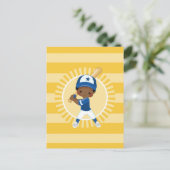 Baseball Player - African American Boy Briefkaart (Staand voorkant)