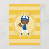 Baseball Player - African American Boy Briefkaart (Voorkant)