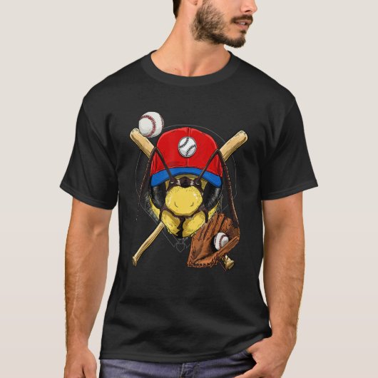 Baseball Player Bee Batter Pitcher Catcher Basebal T-shirt (Voorkant)