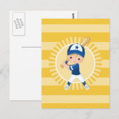 Baseball Player - Blonde Boy Briefkaart (Voorkant / Achterkant)