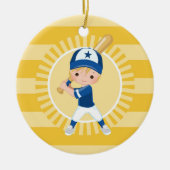 Baseball Player - Blonde Boy Keramisch Ornament (Voorkant)