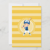 Baseball Player - Blonde Boys Birthday Uitnodiging (Achterkant)