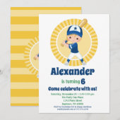 Baseball Player - Blonde Boys Birthday Uitnodiging (Voorkant / Achterkant)