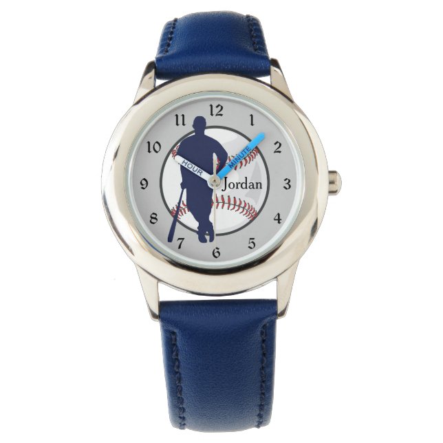 Baseball Player Blue Horloge (Voorkant)