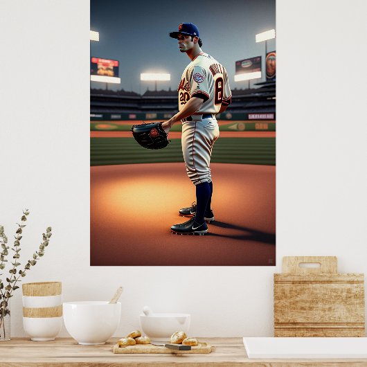 Baseball Player - Canvas Art Print (Keuken)