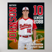Baseball Player Card Custom Photo Sports Senior Poster (Voorkant)