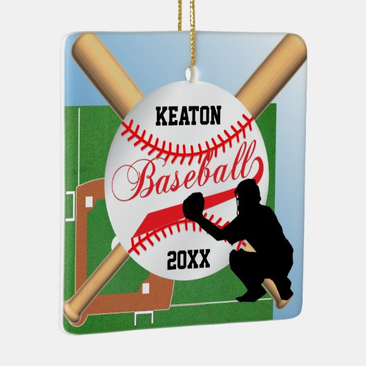 Baseball ⚾ Player (Catcher) Keramisch Ornament (Rechts)