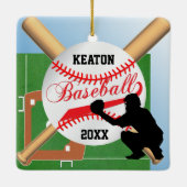 Baseball ⚾ Player (Catcher) Keramisch Ornament (Achterkant)