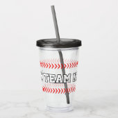 Baseball Player, Coach of Fan Custom Team Name Acryl Drinkbeker (Links)