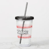 Baseball Player, Coach of Fan Custom Team Name Acryl Drinkbeker (Achterkant)