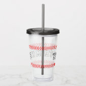 Baseball Player, Coach of Fan Custom Team Name Acryl Drinkbeker (Rechts)