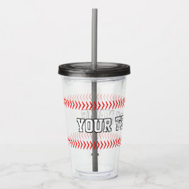 Baseball Player, Coach of Fan Custom Team Name Acryl Drinkbeker