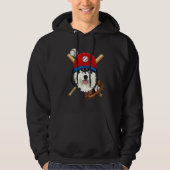 Baseball Player Coaches Alaskan Malamute Dog Pitch Hoodie (Voorkant)