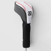 Baseball Player Custom Jersey Number of Initiaal Golfheadcover (Schuin)