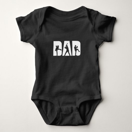 Baseball Player Dad Baseball Lovers Men Father Day Romper (Voorkant)