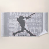 Baseball Player Design Beach Towel Strandlaken (Voorkant)