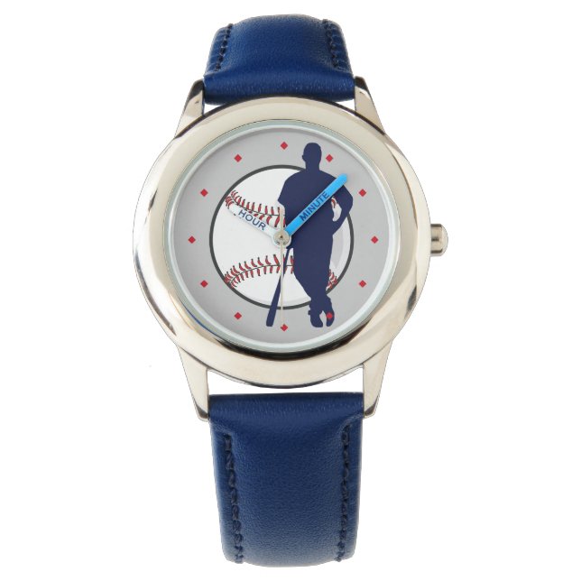 Baseball Player Diamond Tick Horloge (Voorkant)
