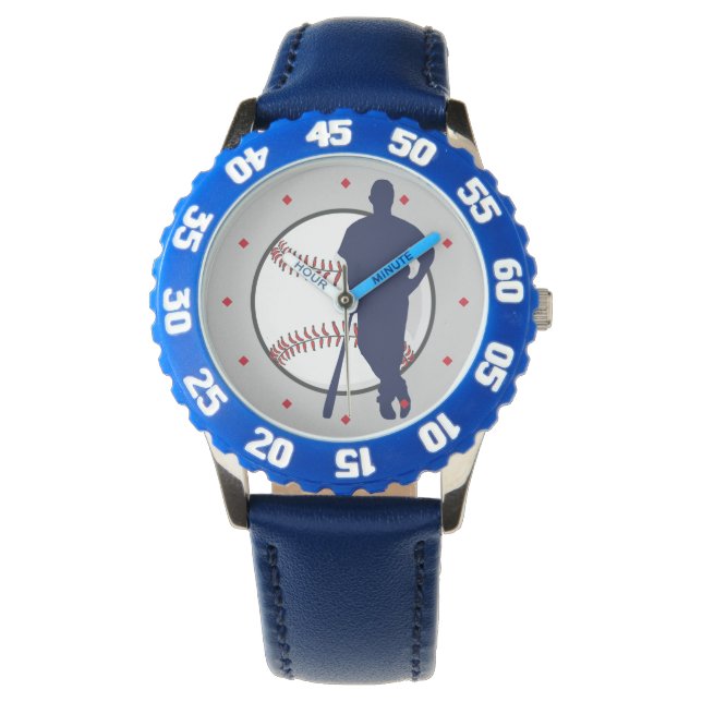 Baseball Player Diamond Tick Horloge (Voorkant)