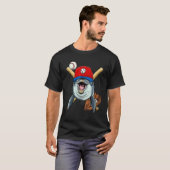 Baseball Player Dolphin Whale Pitcher Catcher Base T-shirt (Voorkant volledig)