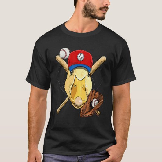 Baseball Player Duck Pitcher Catcher Baseball Coac T-shirt (Voorkant)