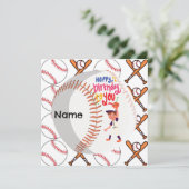 Baseball Player for Birthday Greeting (Staand voorkant)