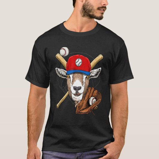 Baseball Player Goat  Pitcher Catcher Baseball Coa T-shirt (Voorkant)