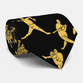 Baseball Player Gold Black Sportpatroon Stropdas (Opgerold)