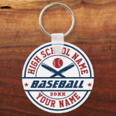 Baseball Player High School Sports Sleutelhanger (Voorkant)