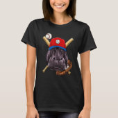 Baseball Player Hippopotamus Pitcher Catcher Baseb T-shirt (Voorkant)