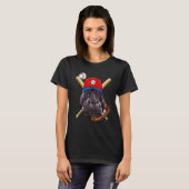 Baseball Player Hippopotamus Pitcher Catcher Baseb T-shirt (Voorkant volledig)