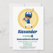 Baseball Player Hispanic Boys Birthday Uitnodiging (Voorkant)