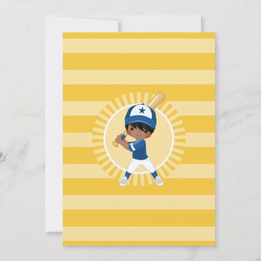 Baseball Player Hispanic Boys Birthday Uitnodiging (Achterkant)