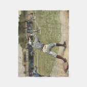 Baseball Player is op de tweede basis uitgevallen Fleece Deken (Voorkant)
