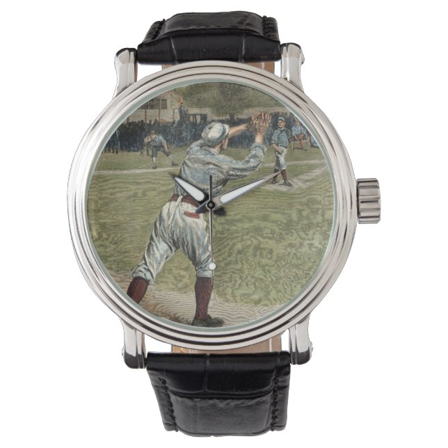 Baseball Player is op de tweede basis uitgevallen Horloge (Voorkant)