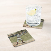 Baseball Player is op de tweede basis uitgevallen Kartonnen Onderzetters (Insitu)