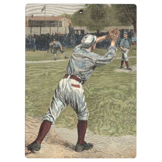 Baseball Player is op de tweede basis uitgevallen Klembord (Achterkant)