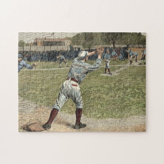 Baseball Player is op de tweede basis uitgevallen Legpuzzel (Horizontaal)