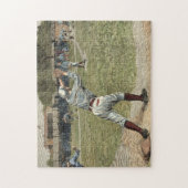 Baseball Player is op de tweede basis uitgevallen Legpuzzel (Verticaal)
