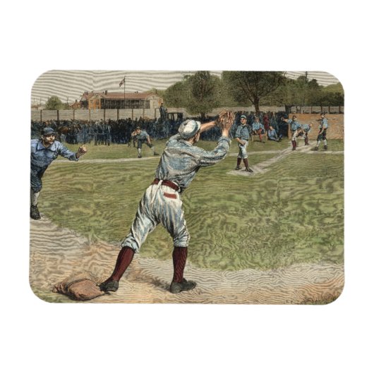Baseball Player is op de tweede basis uitgevallen Magneet (Horizontaal)