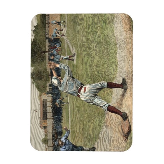 Baseball Player is op de tweede basis uitgevallen Magneet (Verticaal)