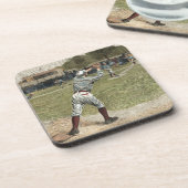 Baseball Player is op de tweede basis uitgevallen Onderzetter (Linkerzijde)