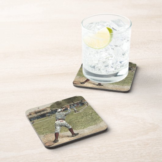 Baseball Player is op de tweede basis uitgevallen Onderzetter (Rechterzijde)