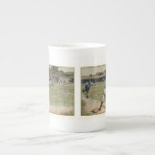 Baseball Player is op de tweede basis uitgevallen Porselein Kop (Voorkant)