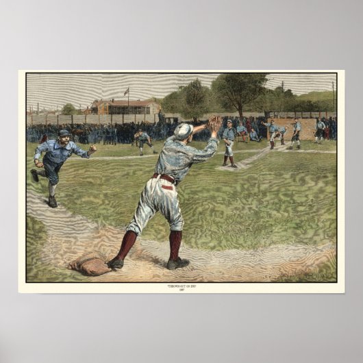 Baseball Player is op de tweede basis uitgevallen Poster (Voorkant)