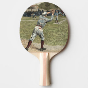 Baseball Player is op de tweede basis uitgevallen Tafeltennisbatje