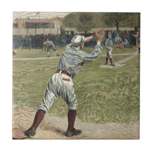 Baseball Player is op de tweede basis uitgevallen Tegeltje