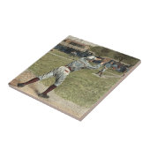 Baseball Player is op de tweede basis uitgevallen Tegeltje (Zijkant)