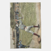 Baseball Player is op de tweede basis uitgevallen Theedoek (Verticaal)