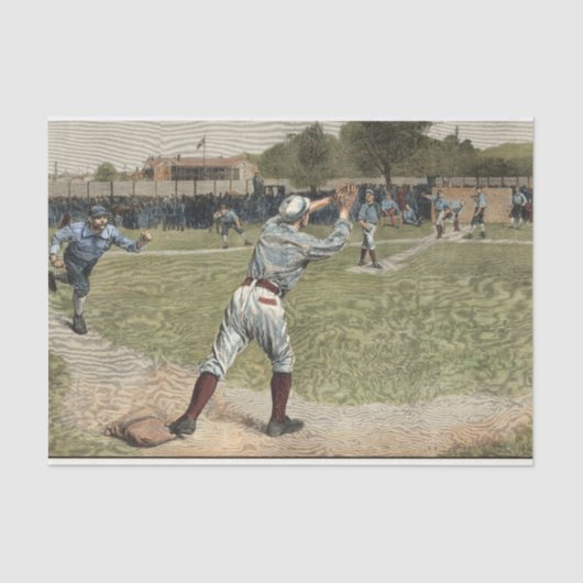 Baseball Player is op de tweede basis uitgevallen Tissuepapier (Voorkant)